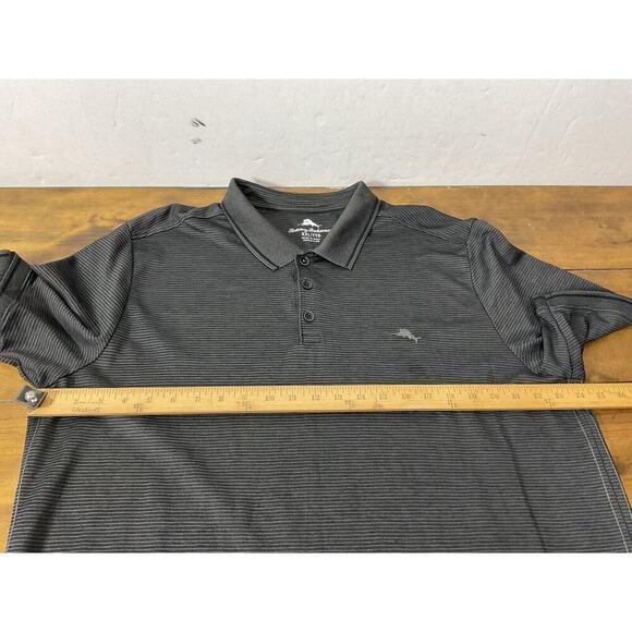 Tommy Bahama Mens Size 2XL Modal Striped Polo Shirt Dark Gray - Picture 5 of 7
